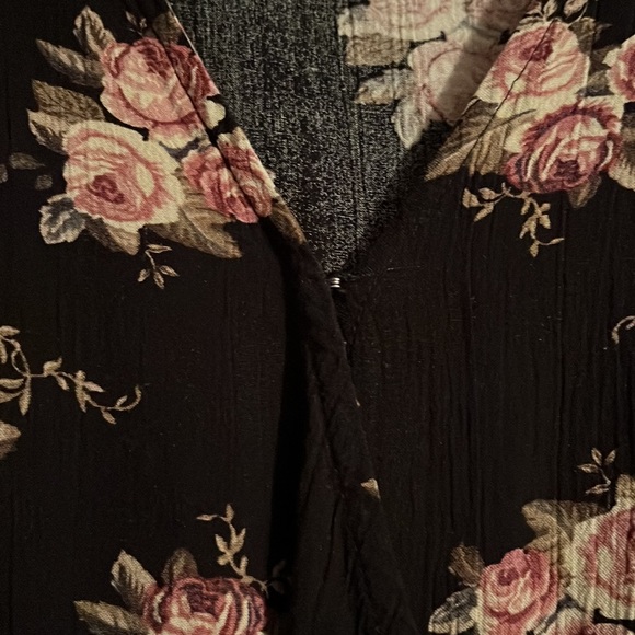 American Eagle Black Romper with Pink Floral Pattern - Picture 5 of 8